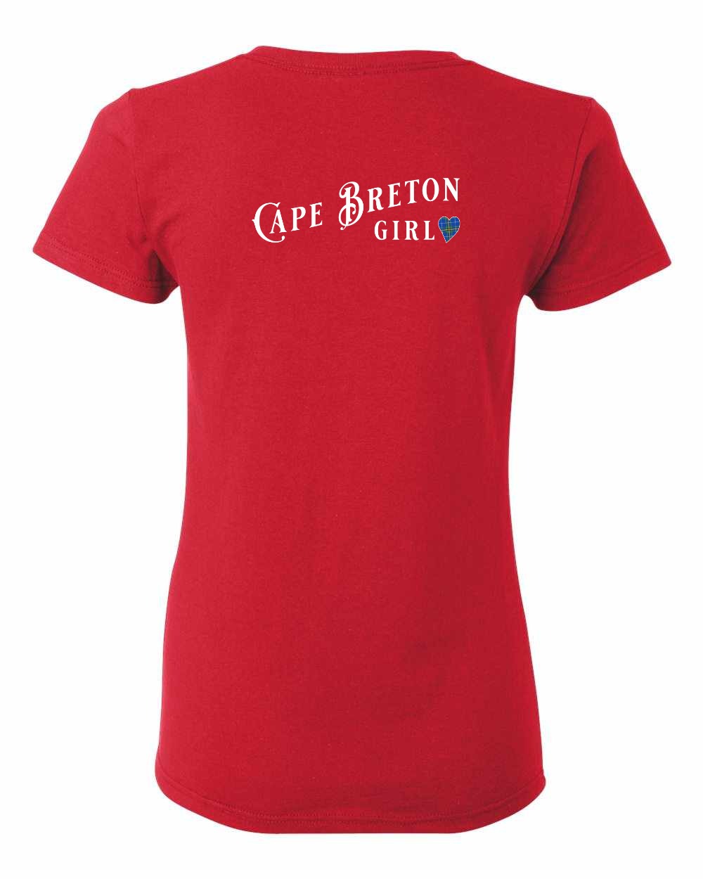 Cape Breton Girl Tartan Left Chest and Back Women's Tee