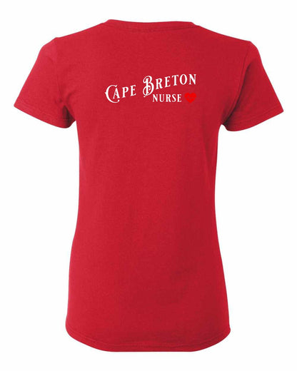 Cape Breton Nurse Left Chest and Back Women's Tee