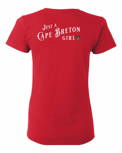 Just a Cape Breton Girl Tartan Left Chest and Back Women's Tee