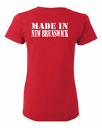 Made In NB ( White Lettering) Left Chest and Back Women's Tee