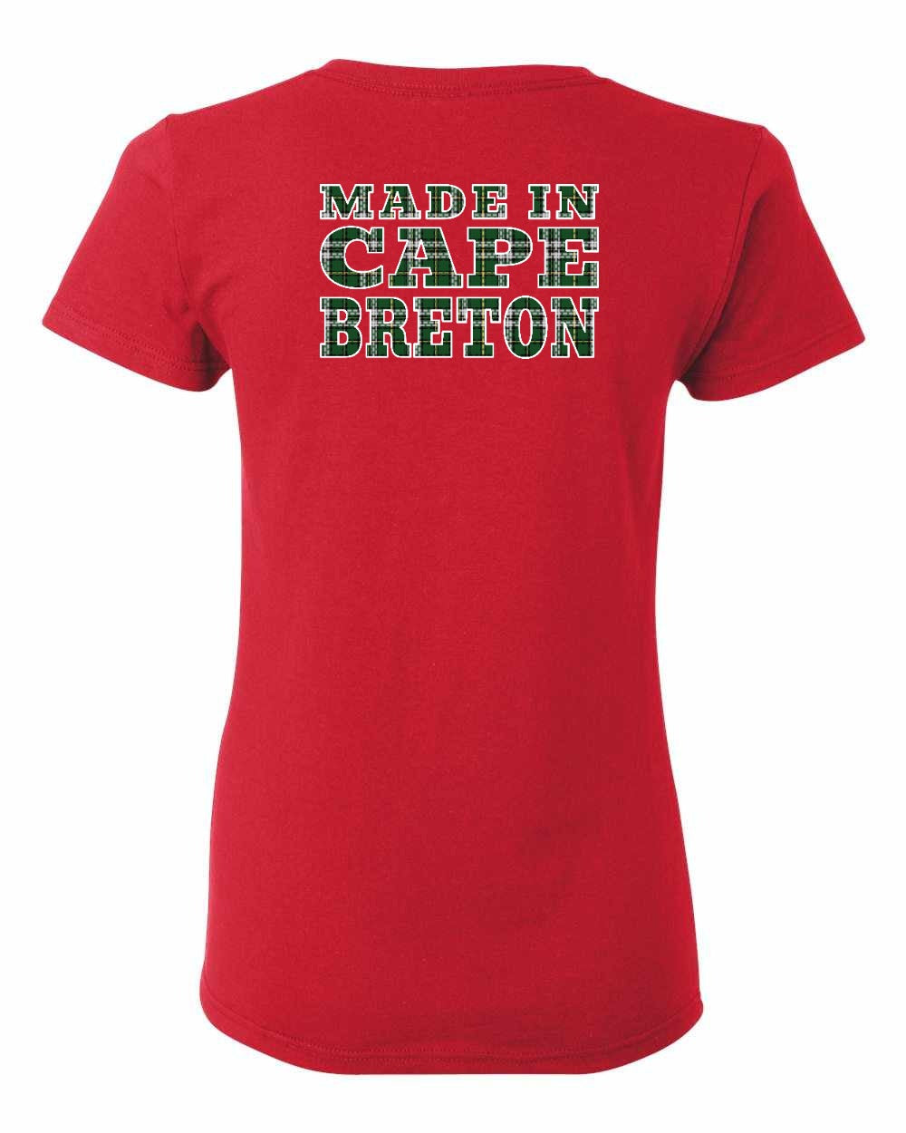 Made In Cape Breton Tartan Left Chest and Back Women's Tee