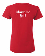 Maritime Girl Heart Dot Left Chest & Back Women's Tee