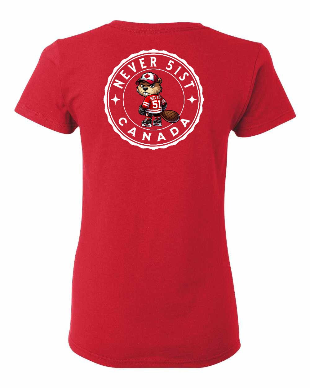 Never 51st Beaver Left Chest and Back Women's Tee