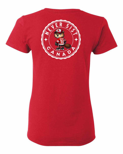 Never 51st Beaver Left Chest and Back Women's Tee