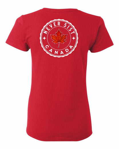 Never 51st Leaf Left Chest And Back Women's Tee