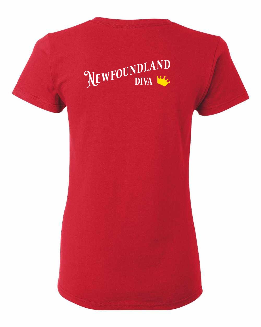 Newfoundland Diva Left Chest and Back Women's Tee