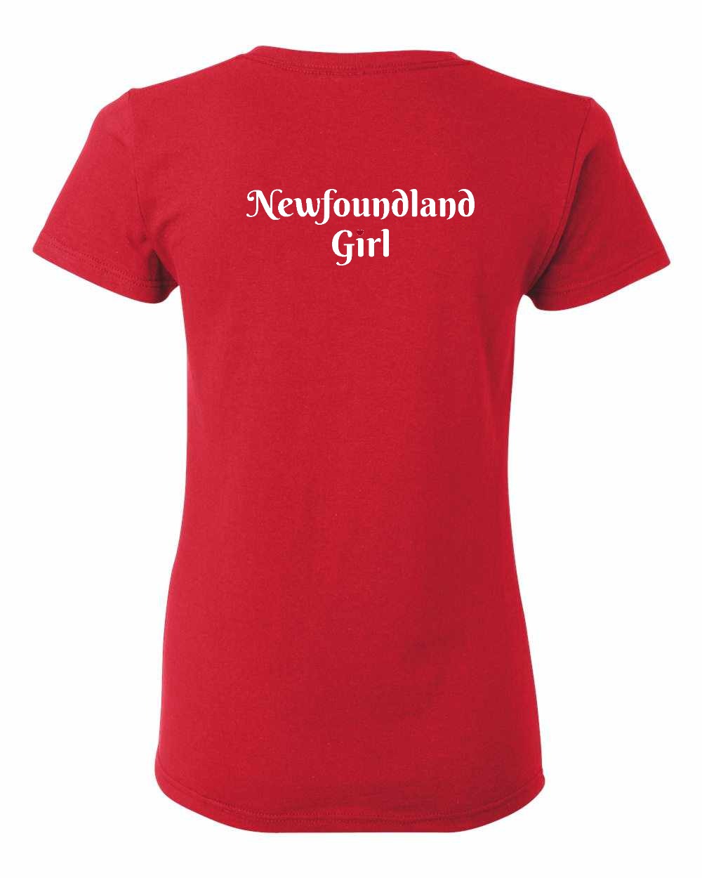 NFLD Girl Heart Dot Left Chest and Back Women's Tee