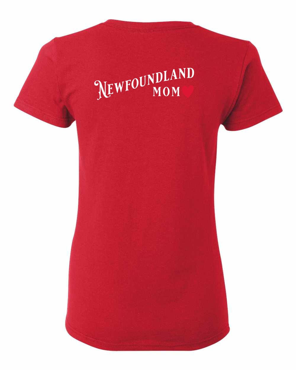 Newfoundland Mom Left Chest and Back Women's Tee