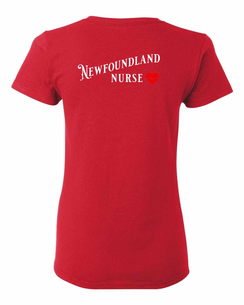 Newfoundland Nurse Left Chest and Back Women's Tee