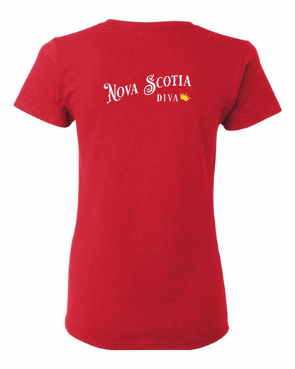 Nova Scotia Diva Left Chest and Back womens-tee
