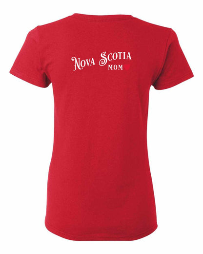 Nova Scotia Mom Left Chest and Back womens-tee