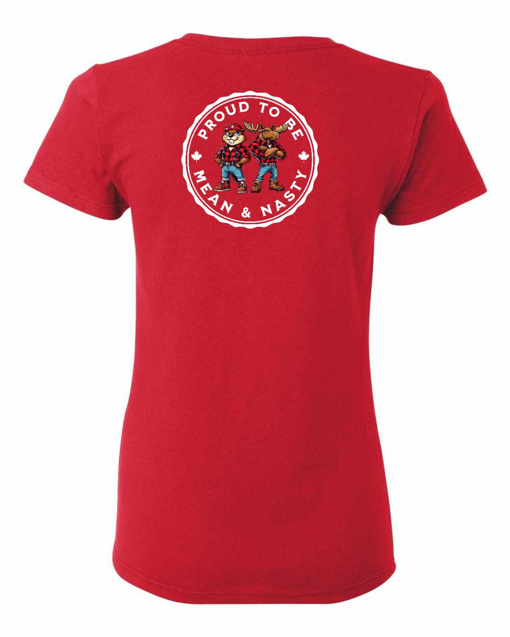 Proud to be Mean and Nasty Leaf Left Chest And Back Women's Tee