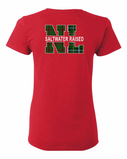 Newfoundland and Labrador Saltwater Raised Left Chest and Back Women's Tee