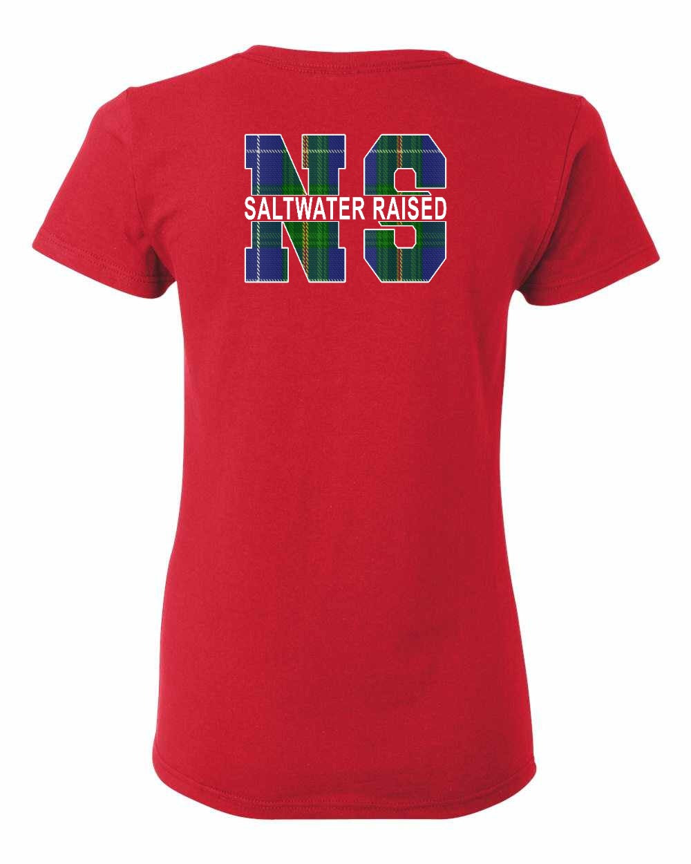 Saltwater Raised Left Chest and Back womens-tee