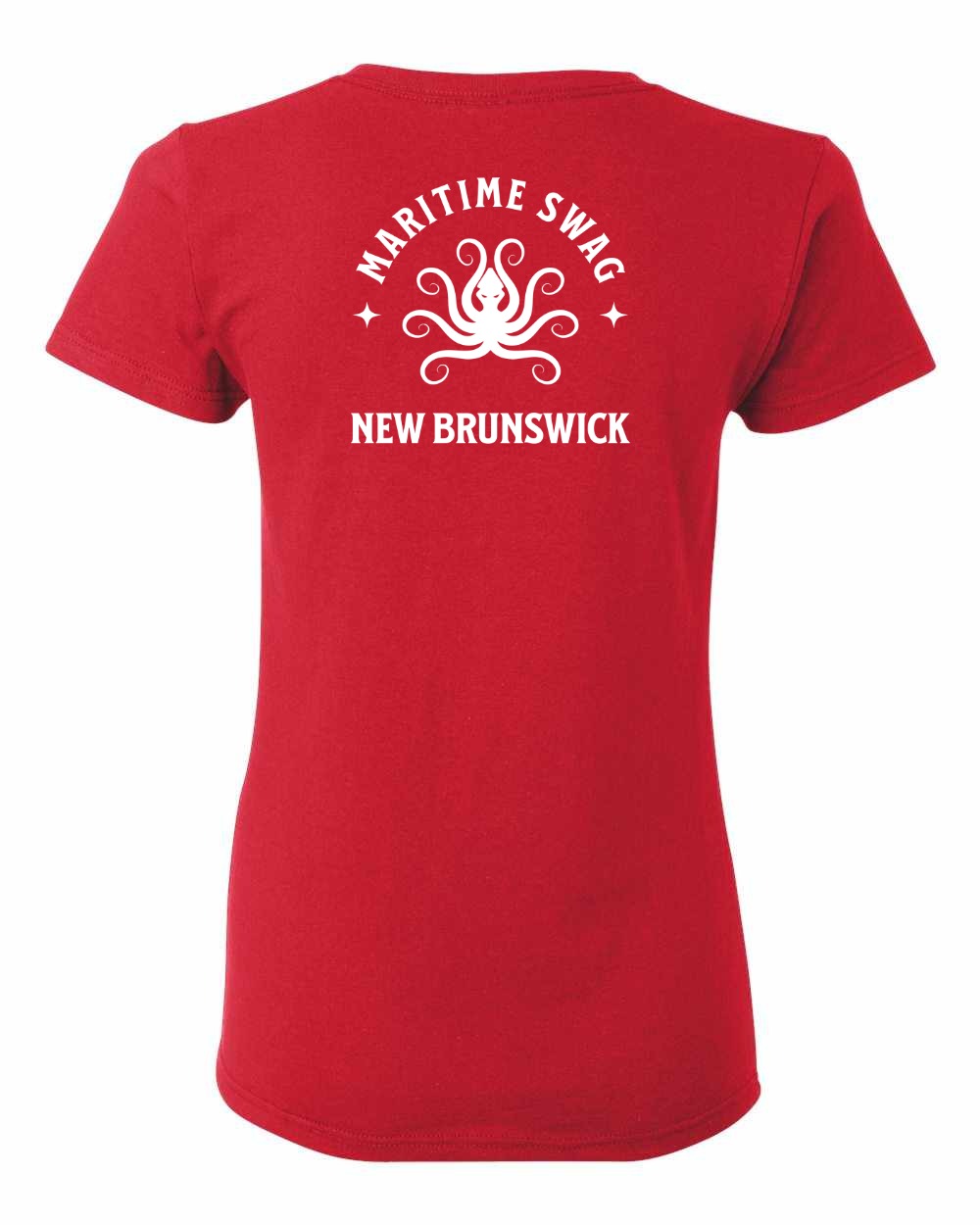 Maritime Swag New Brunswick Octopus Left Chest and Back Women's Tee