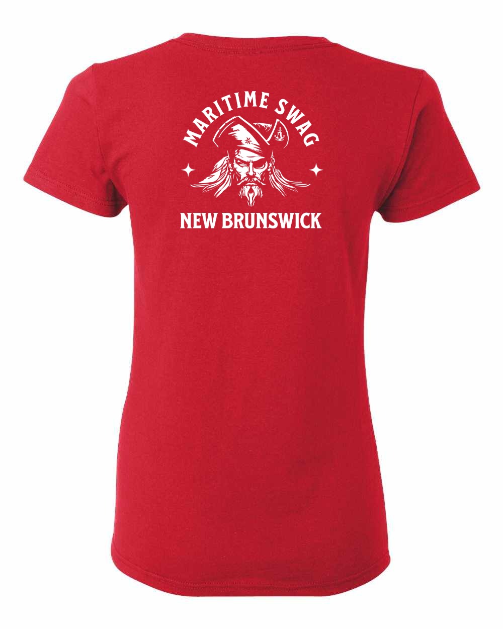 Maritime Swag New Brunswick Pirate Left Chest and Back Women's Tee