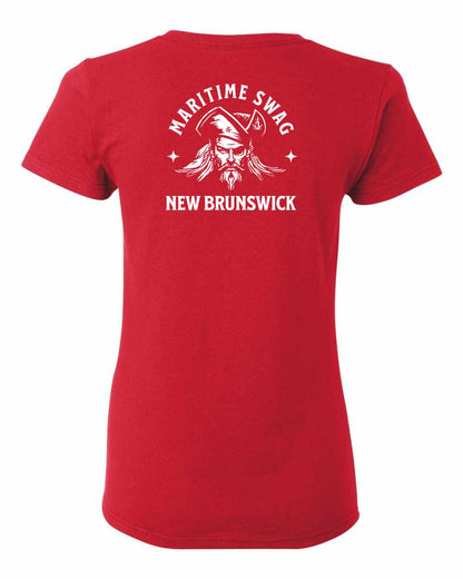 Maritime Swag New Brunswick Pirate Left Chest and Back Women's Tee