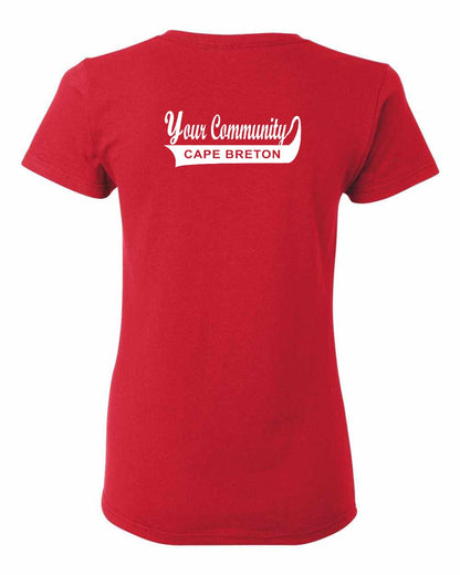 Your Community Swoop (Cape Breton) Left Chest and Back Women's Tee