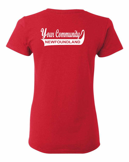 Custom Your Community Swoop (Newfoundland) Left Chest and Back Women's Tee