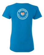 Born and Raised Heart Flag PEI Left Chest and Back Women's Tee