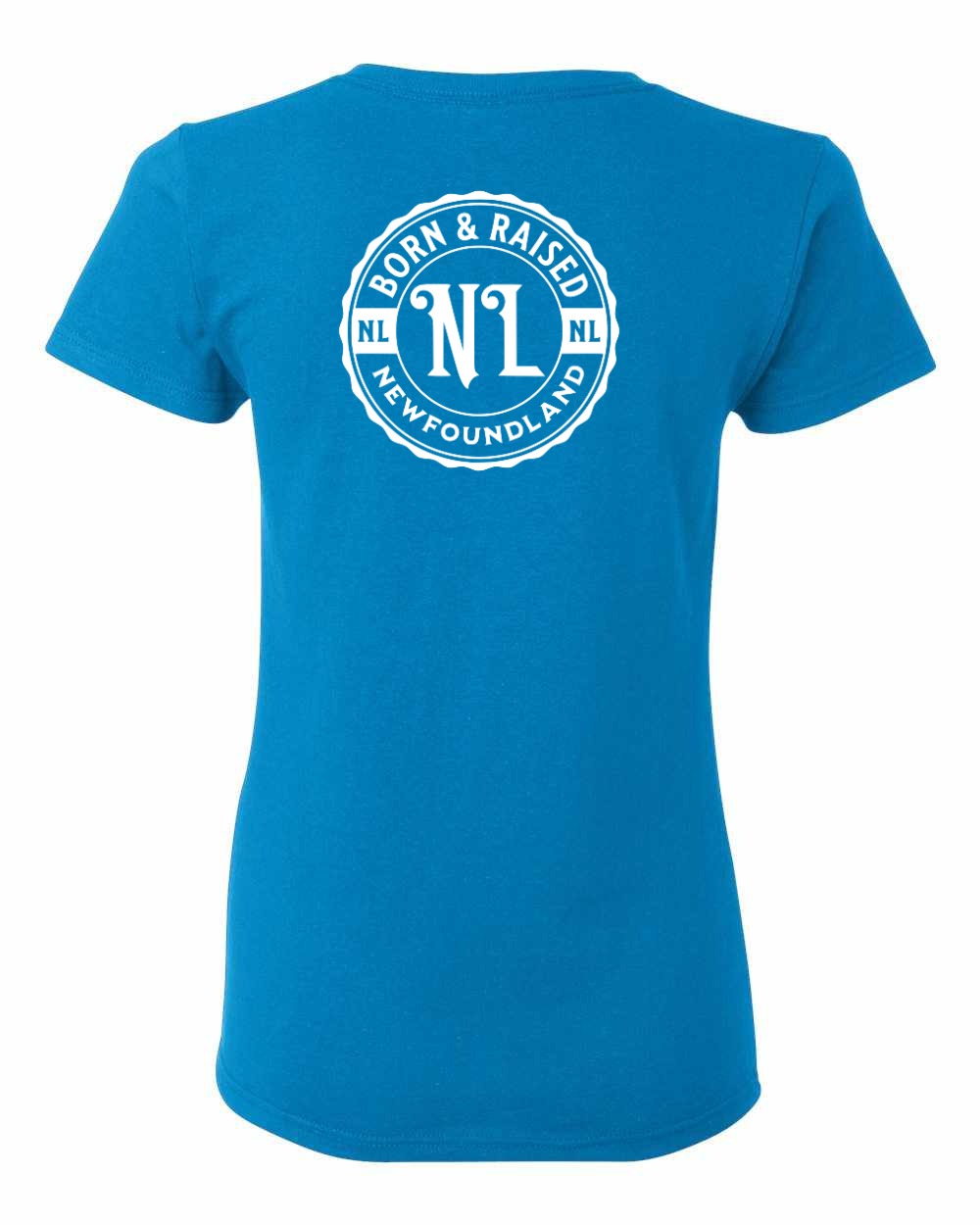 Born & Raised NFLD Left Chest and Back Women's Tee