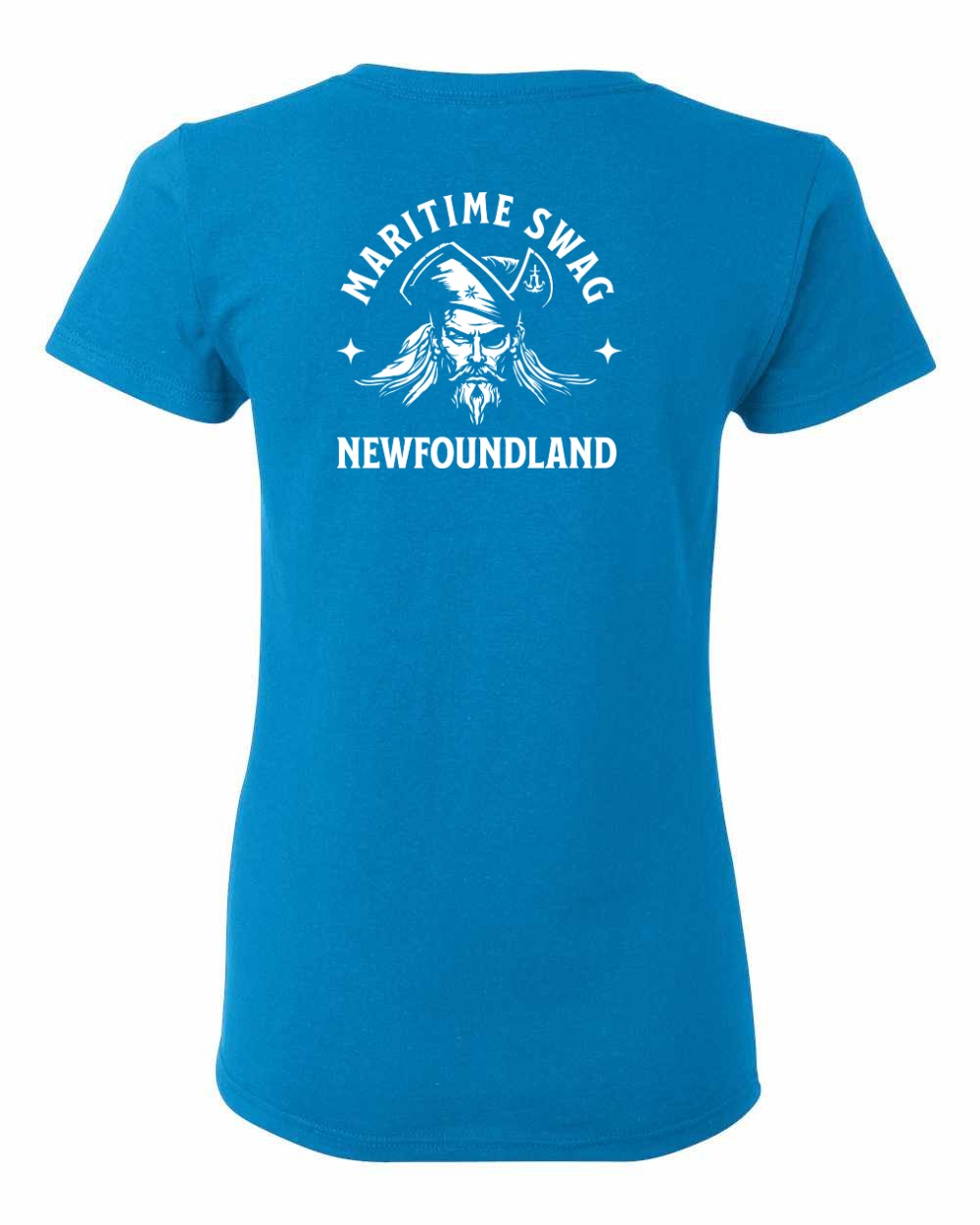 Maritime Swag Newfoundland Pirate Left Chest and Back Women's Tee
