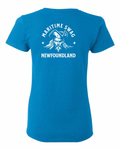 Maritime Swag Newfoundland Pirate Left Chest and Back Women's Tee