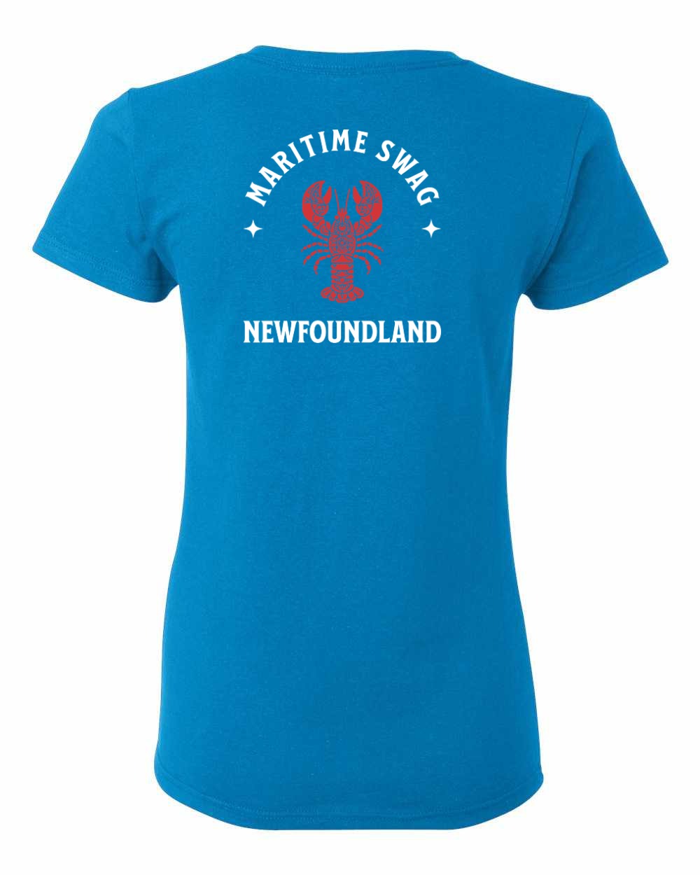 Maritime Swag NFLD Mandala Red Lobster Left Chest and Back Women's Tee