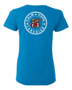 Calm Cool Canadian Beaver and Moose Left Chest and Back Women's Tee - Gildan Canada (sewn Internationally)