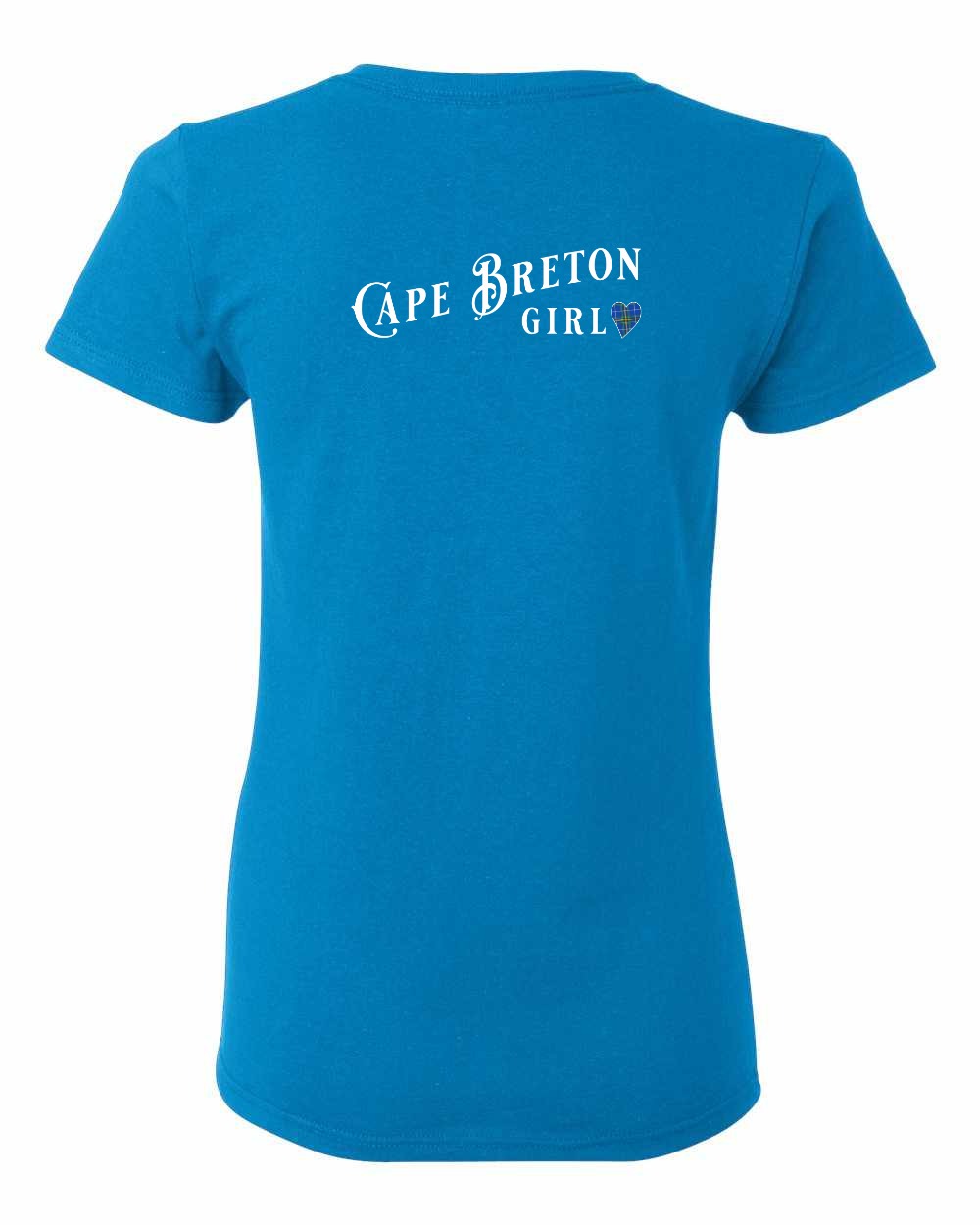 Cape Breton Girl Tartan Left Chest and Back Women's Tee