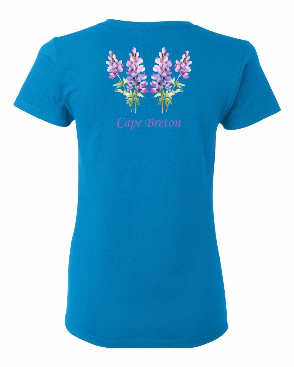 Cape Breton Lupin Left Chest and Back Women's Tee