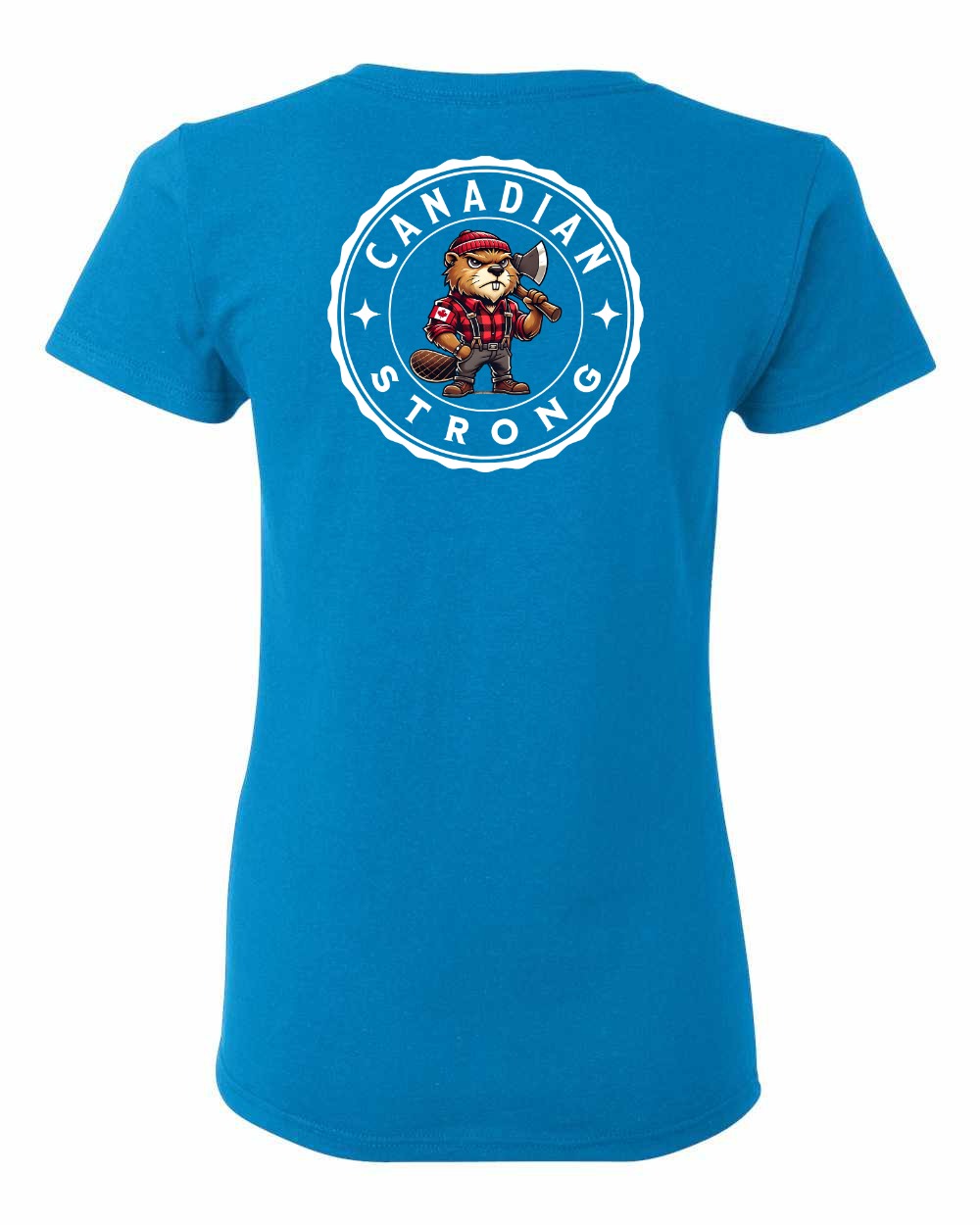 Canadian Strong Beaver Left Chest and Back Women's Tee
