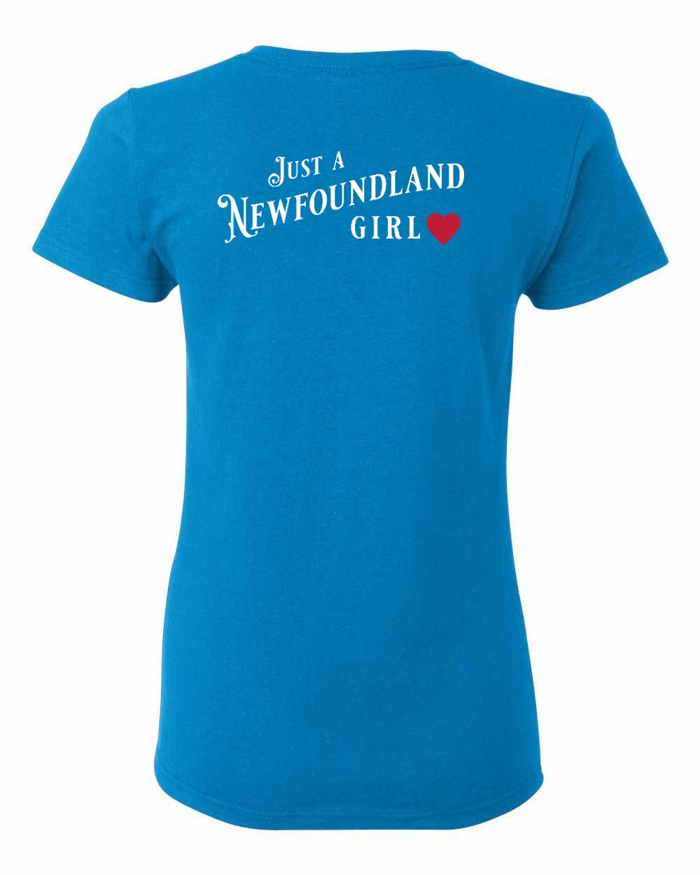 Just a Newfoundland Girl Left Chest and Back Women's Tee