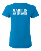 Made In NB ( White Lettering) Left Chest and Back Women's Tee