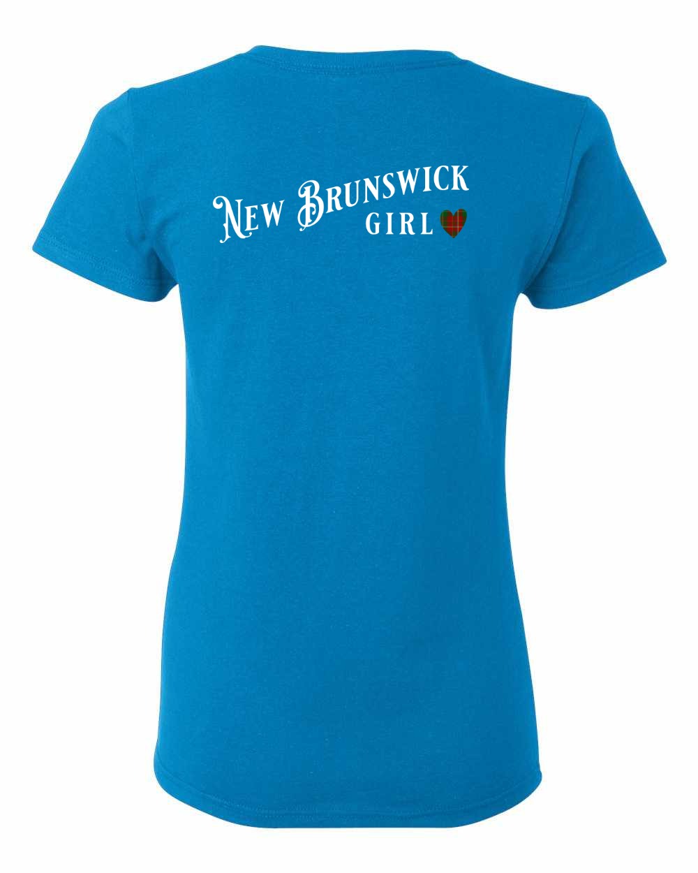 NB Girl Tartan heart Left Chest and Back Women's Tee