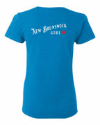 NB Girl Red Heart Left Chest and Back Women's Tee