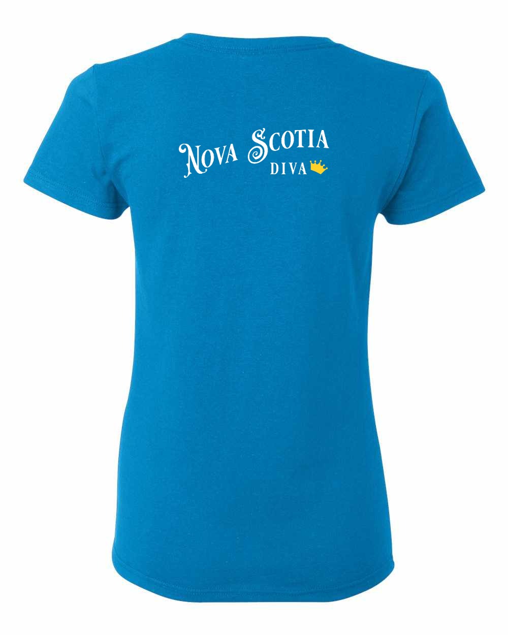 Nova Scotia Diva Left Chest and Back womens-tee