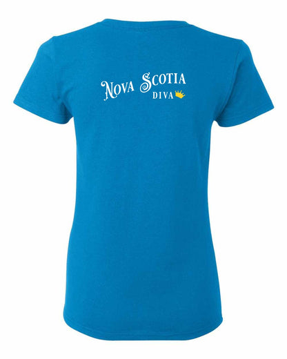 Nova Scotia Diva Left Chest and Back womens-tee
