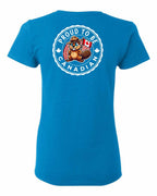 Proud to be Canadian Beaver Left Chest and Back Women's Tee - Gildan Canada (sewn Internationally)