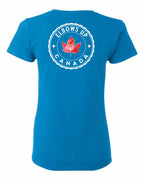 Elbows Up Leaf Left Chest and Back Women's Tee - Gildan Canada (sewn Internationally)