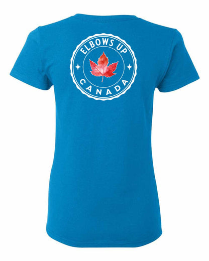 Elbows Up Leaf Left Chest and Back Women's Tee