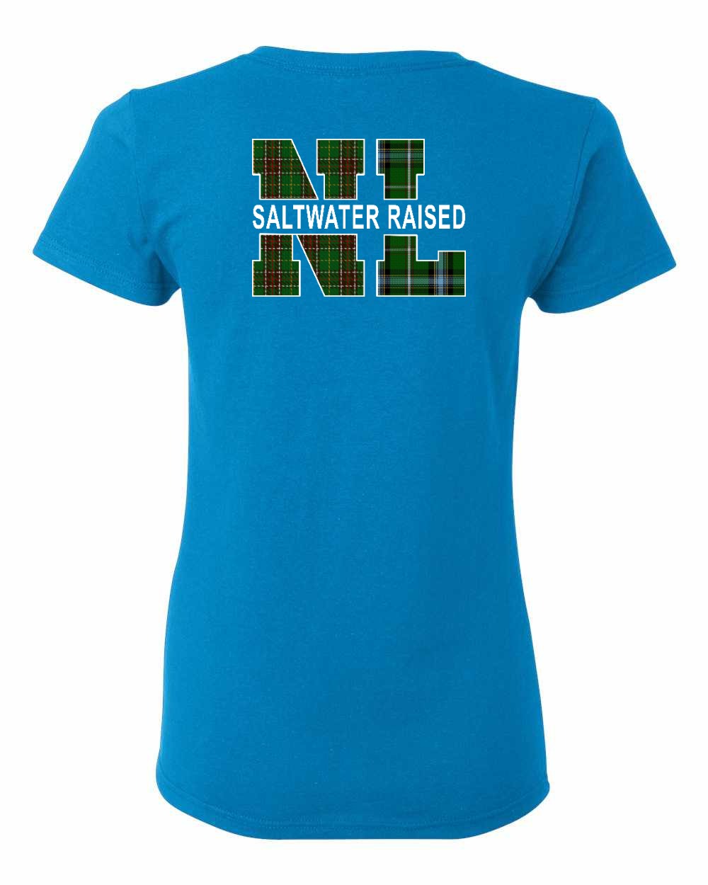Newfoundland and Labrador Saltwater Raised Left Chest and Back Women's Tee