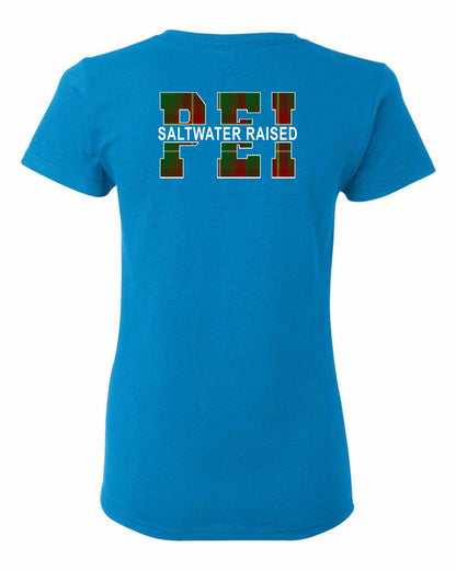 Prince Edward Island Saltwater Raised Left Chest and Back Women's Tee