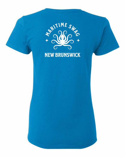 Maritime Swag New Brunswick Octopus Left Chest and Back Women's Tee