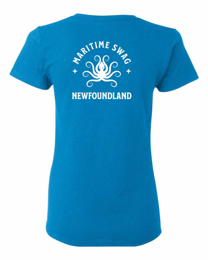 Maritime Swag Newfoundland Octopus Left Chest and Back Women's Tee