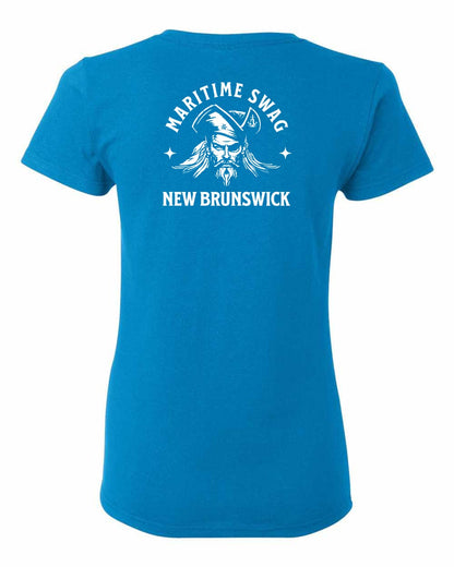 Maritime Swag New Brunswick Pirate Left Chest and Back Women's Tee