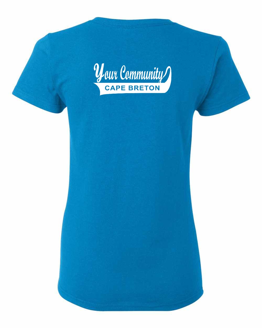 Custom Your Community Swoop (CB) Left Chest and Back Women's Tee