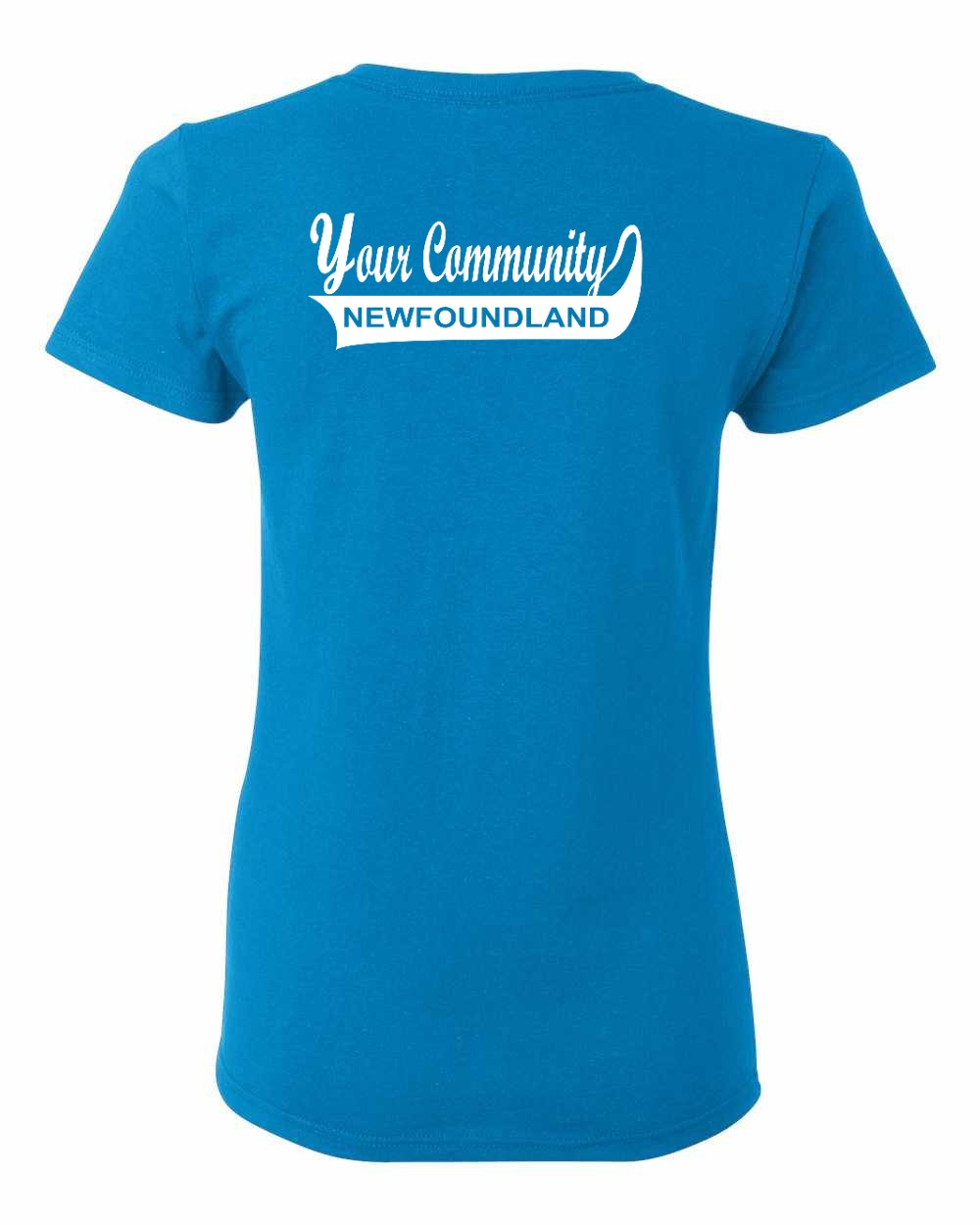 Custom Your Community Swoop (Newfoundland) Left Chest and Back Women's Tee