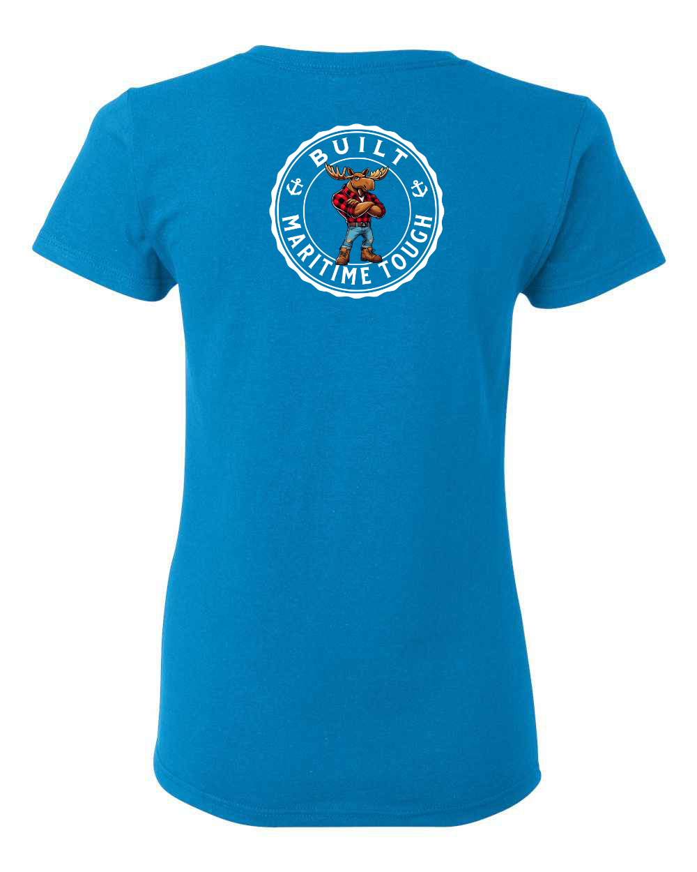 Built Maritime Tough Moose Left Chest And Back Women's Tee