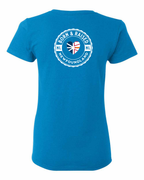 Born and Raised Heart Flag NFLD Left Chest and Back Women's Tee